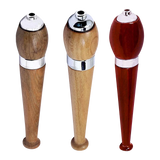 Three Wood Zeppelin One Hitters with Chrome Accents on white background