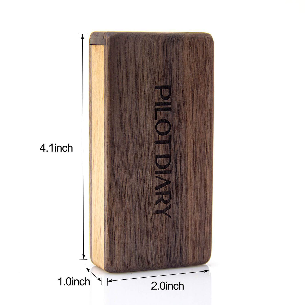 PILOT DIARY Wooden Magnetic Dugout - Front View with Dimensions