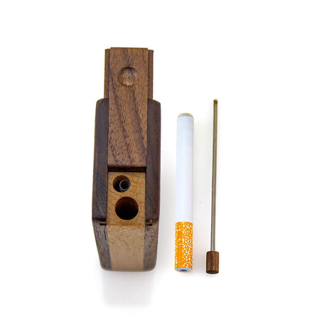 PILOT DIARY Wooden Magnetic Dugout with Bat and Poker Tool, Front View on White Background