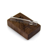 PILOT DIARY Wood Dugout with Clear Glass One Hitter Pipe, Compact for Easy Travel