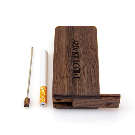 PILOT DIARY Wooden Magnetic Dugout with Bat and Poker - Front View on White Background