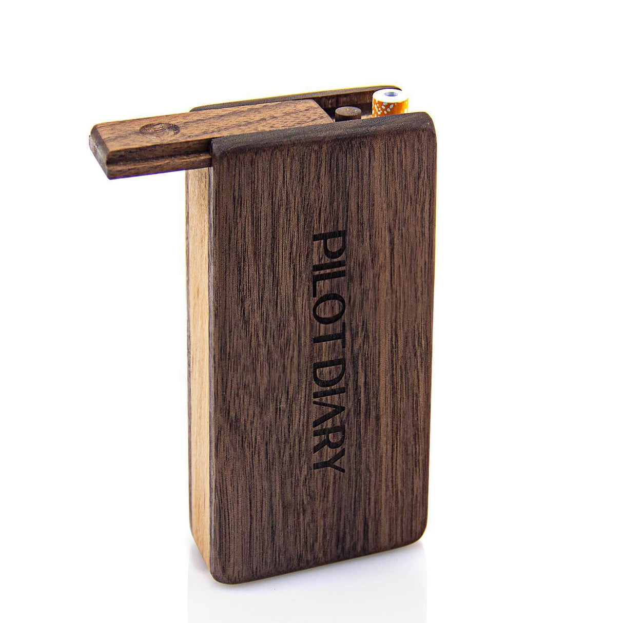 PILOT DIARY Wooden Magnetic Dugout with Swivel Top - Front View
