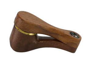 Compact Wooden Swivel Pipe, 2.25" height, Portable Design, for Dry Herbs - Side View