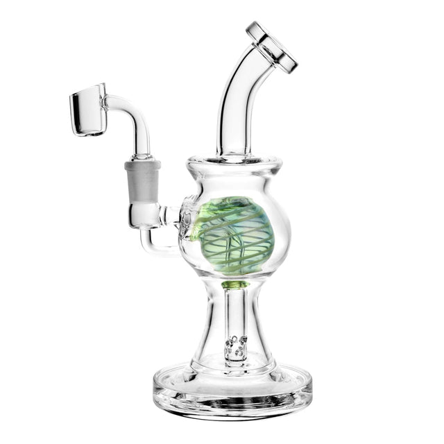 Worked Ball Oil Rig for Concentrates with 90 Degree Joint and Borosilicate Glass, Front View