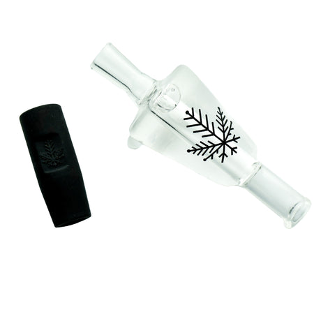 Freeze Pipe Glycerin Blunt Tip with snowflake design and black cap, isolated on white background