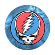 Grateful Dead Steal Your Face round vinyl dab mat with vibrant skull design, top view