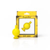 Honeybee Herb Neon Yellow Bubble Carb Cap for Dab Rigs, front view on branded packaging