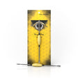 Honeybee Herb OVAL DAB TOOL in Yellow with Stainless Steel Tip, Front View on Branded Background