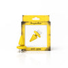 Honeybee Herb Triangle Spinner Carb Cap in Yellow for Dab Rigs, Front View on White Background