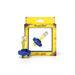 Honeybee Herb Opal Bell Top Terp Slurper Cap in Yellow with Blue Accents, Front View on Packaging