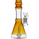 Valiant Distribution 8in Yellow Quartz Beaker Water Pipe for Dry Herbs, Front View