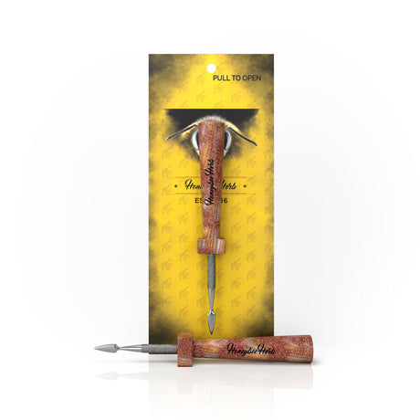 Honeybee Herb Classic Resin Dab Tool in Yellow/Red with Packaging