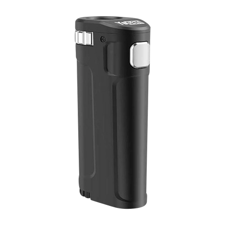Yocan UNI Twist Universal Portable Mod in black, compact zinc alloy body, 650mAh battery, side view