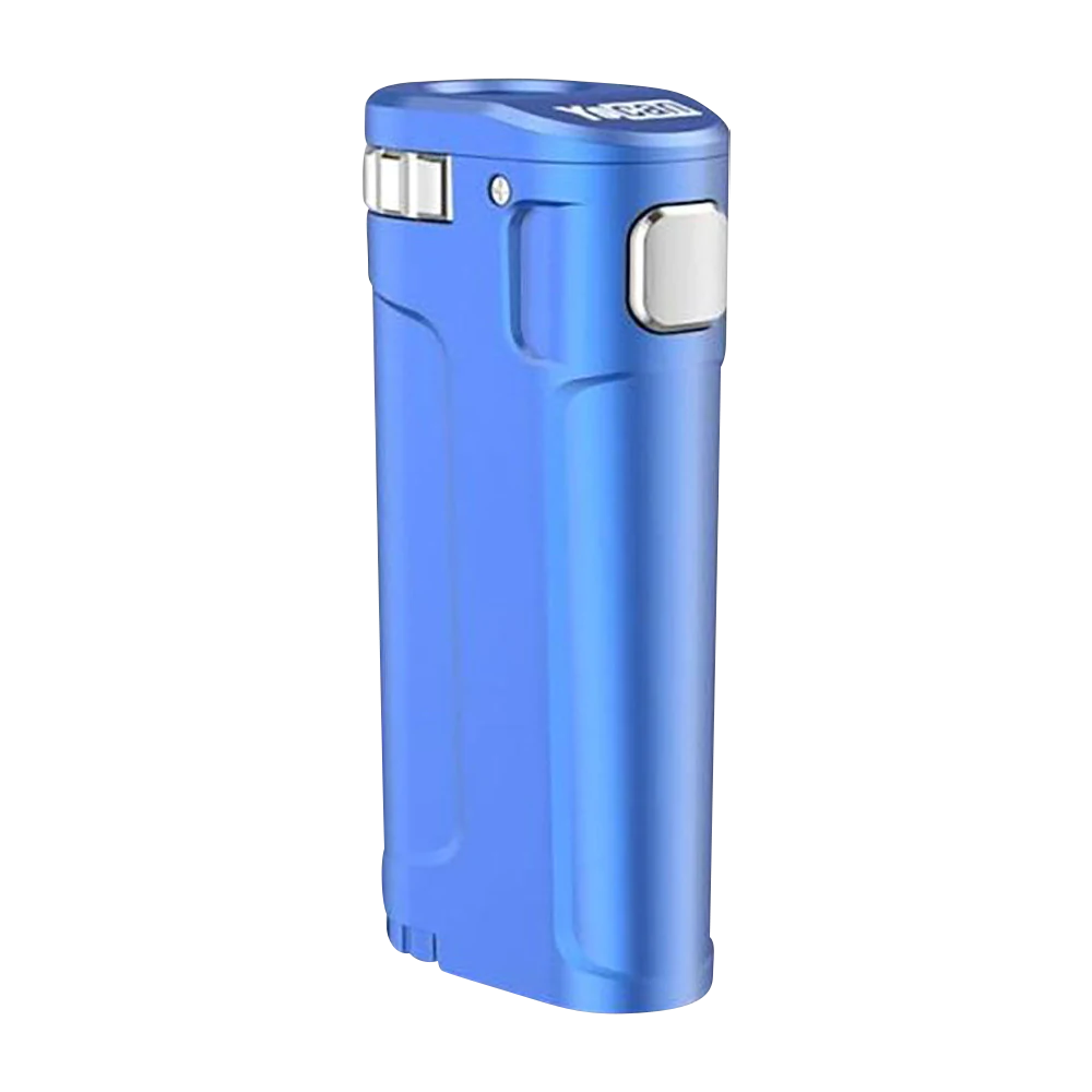 Yocan UNI Twist Universal Portable Mod in Blue, Compact Zinc Alloy Body, Side View