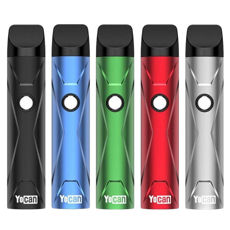 Yocan X Pod System Concentrate Vaporizers in Black, Blue, Green, Red, Silver - Front View