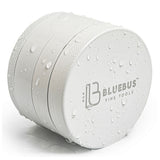 GC 2.5" White Ceramic Herb Grinder by Blue Bus Fine Tools with Water Droplets