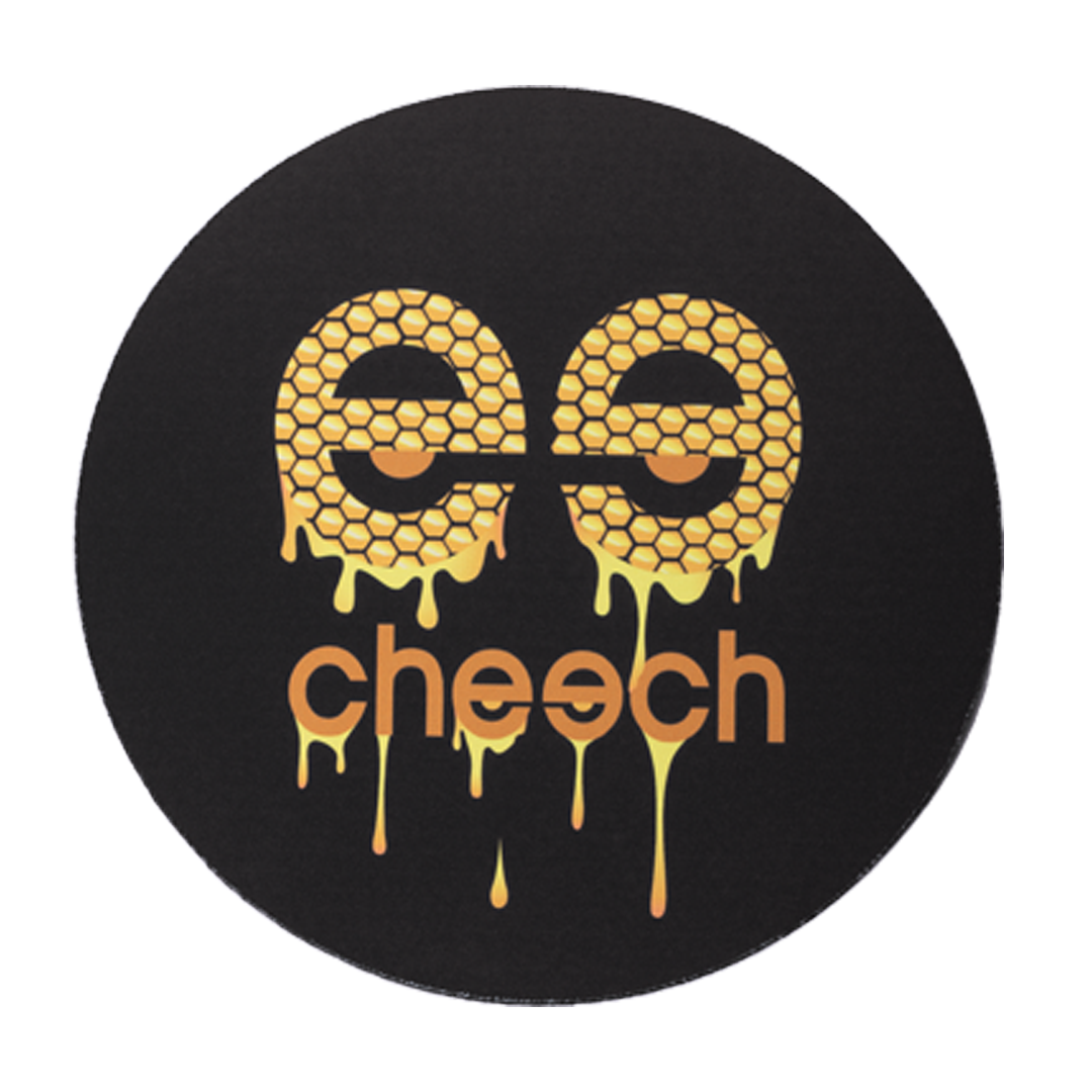 Cheech Glass 8" Round Dab Pad with Honeycomb Pattern and Dripping Logo