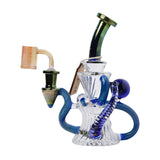 Cheech Glass 8" The Fumed Huncho Dab Rig with Intricate Glasswork and Percolator - Front View