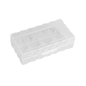 XTAR 2 Bay Clear Battery Case for 18650, 20700, 21700 - Top View on White Background