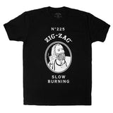 Unisex Zig Zag T-Shirt in Black featuring Fun Novelty Design, Cotton Blend, Front View