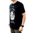 Unisex Zig Zag Black T-Shirt with Fun Novelty Design, Cotton Blend, Side View