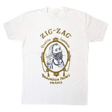Zig Zag T-Shirt in White - Unisex Cotton Blend - Front View on Seamless Background
