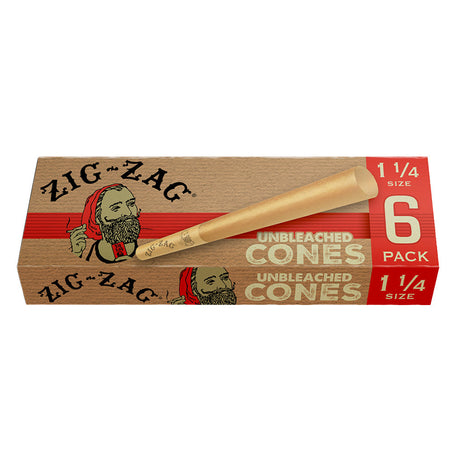Zig Zag Unbleached Paper Cones 24 Pack - 1 1/4" Size, Front View on White Background
